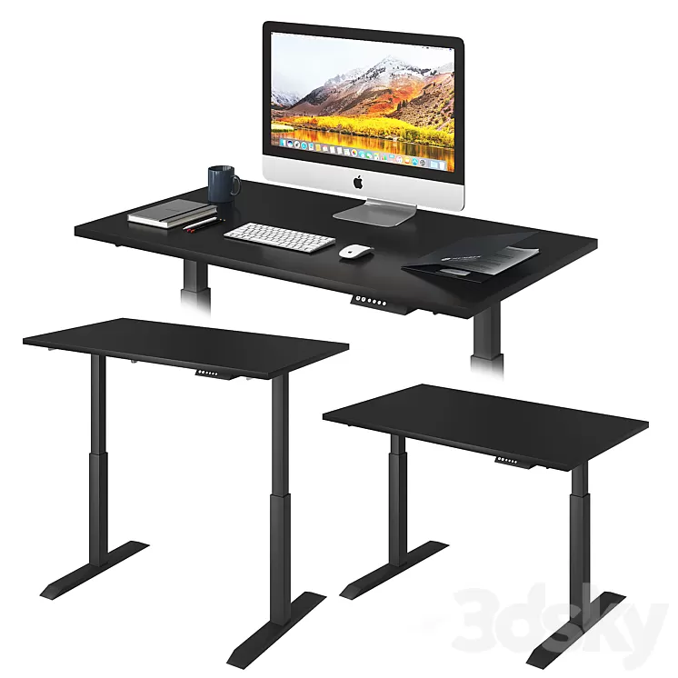 Black lift desk 3D Model Black lift desk 3D Model
