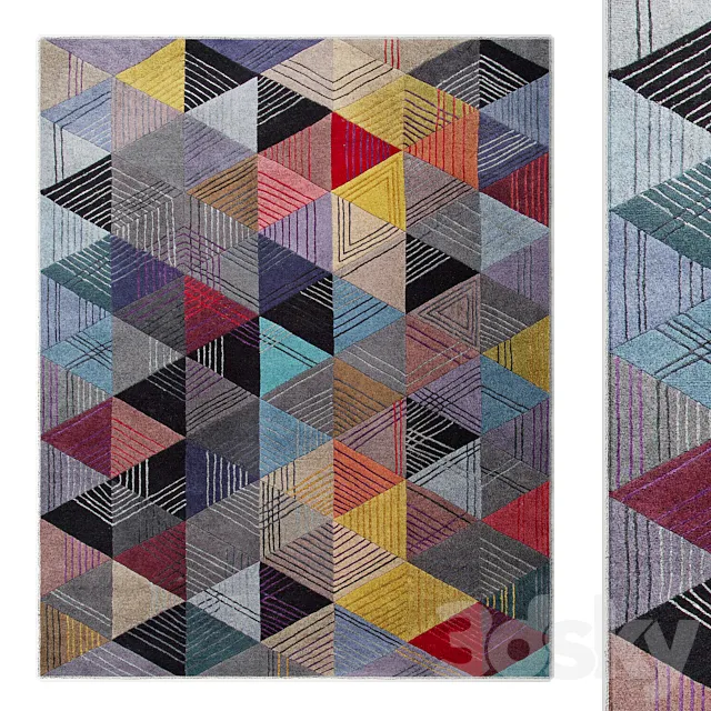 Black Losange Rug 3D Model Black Losange Rug 3D Model