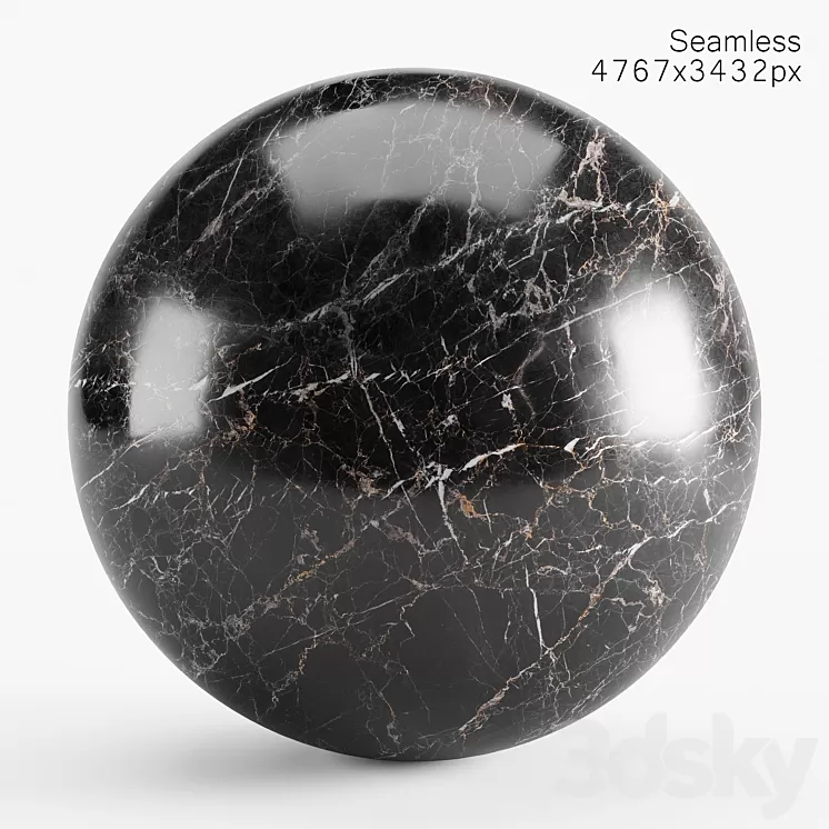 Black marble seamless material 3D Model