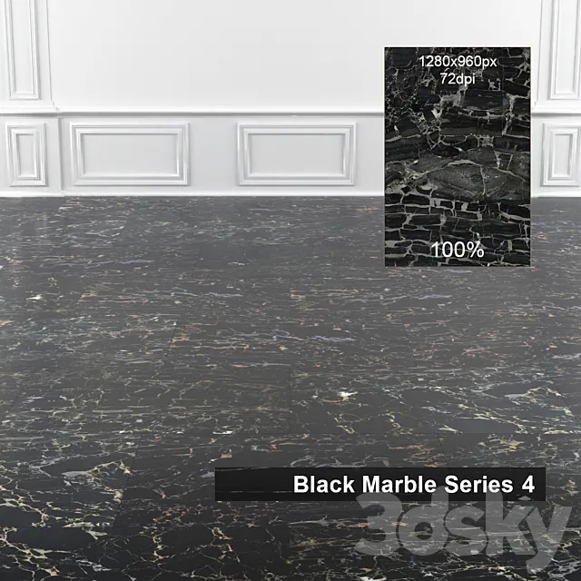 Black Marble Set 4 3DModel Black Marble Set 4 3DModel