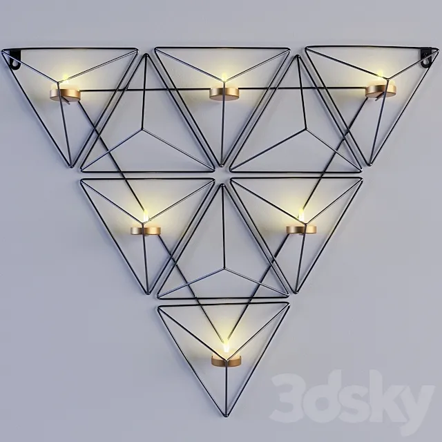 Black Metal Triangle Sconce 3DModel