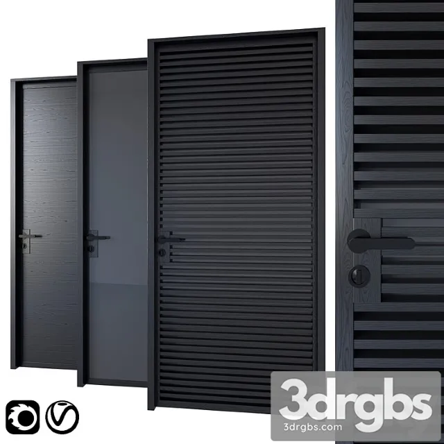 Black modern doors 3D Model Download