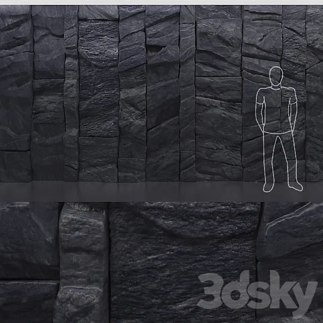 black mountain stone wall 3D Model black mountain stone wall 3D Model