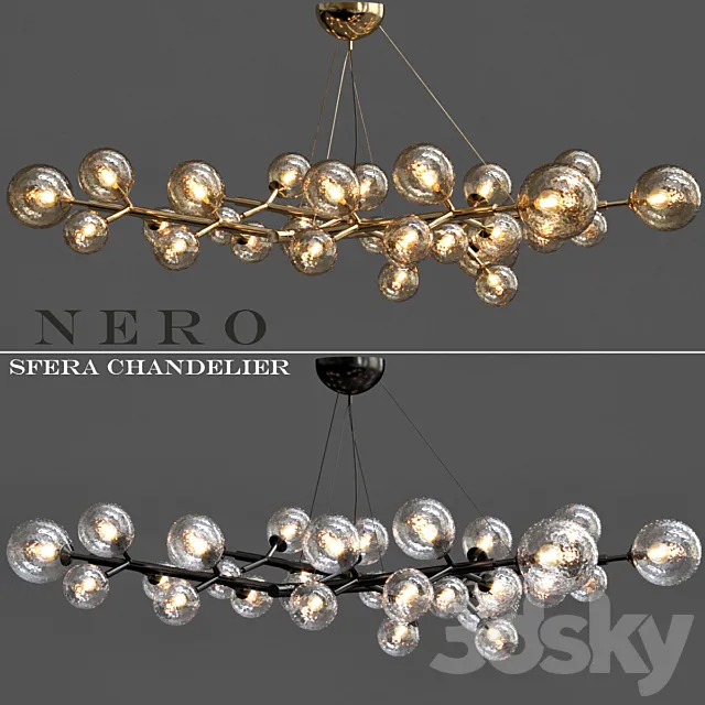Black Nickel Chandelier 3D Model Black Nickel Chandelier 3D Model
