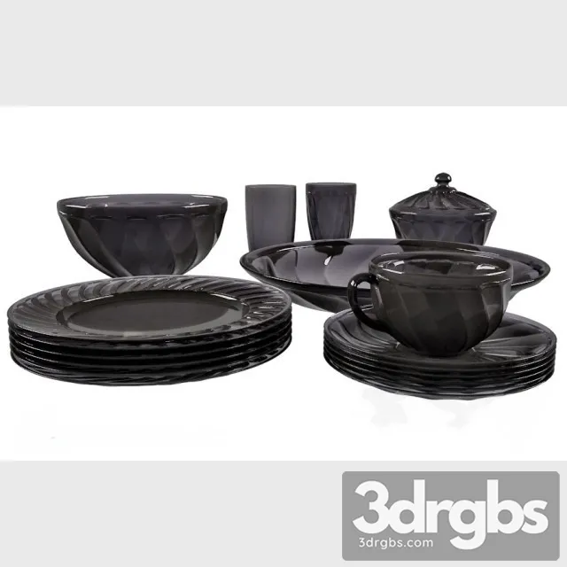 Black Plate Set 3D Model Download Black Plate Set 3D Model Download