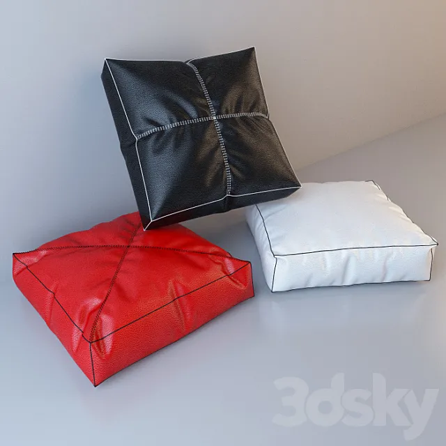 Black-Red-White-Pillows 3D Model Black-Red-White-Pillows 3D Model