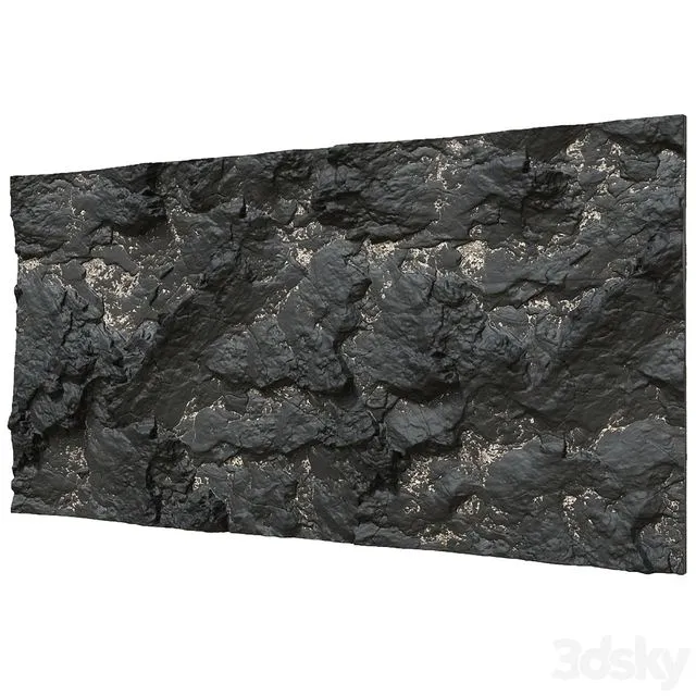 Black stone wall 3D Model Black stone wall 3D Model