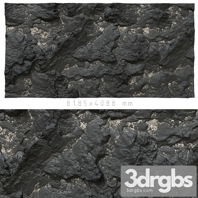 Black stone wall 3D Model Download