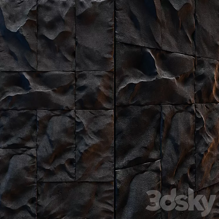 Black stone wall 3D Model Black stone wall 3D Model