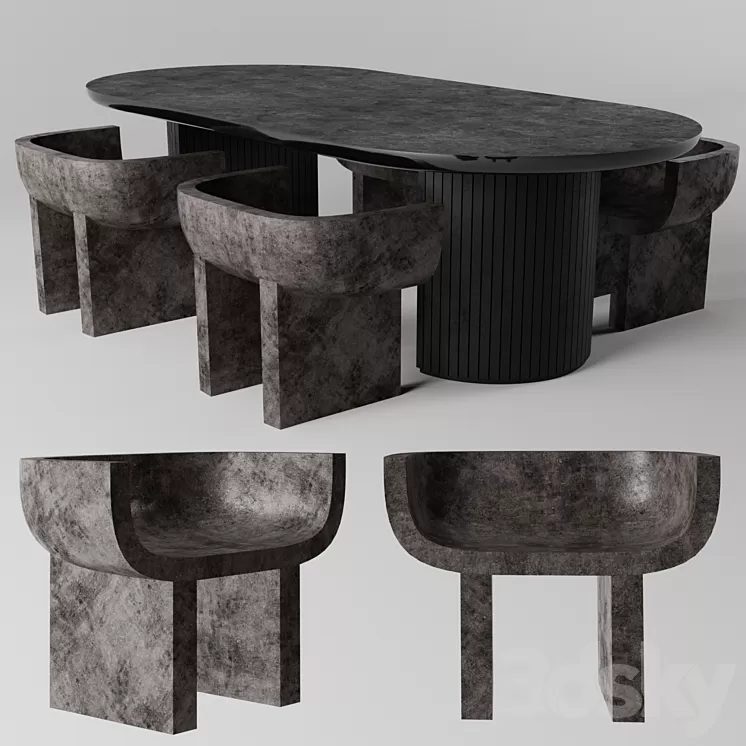 Black Table 3D Model Black Table 3D Model