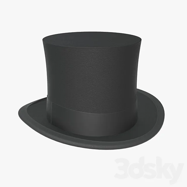 Black top hat 3D Model