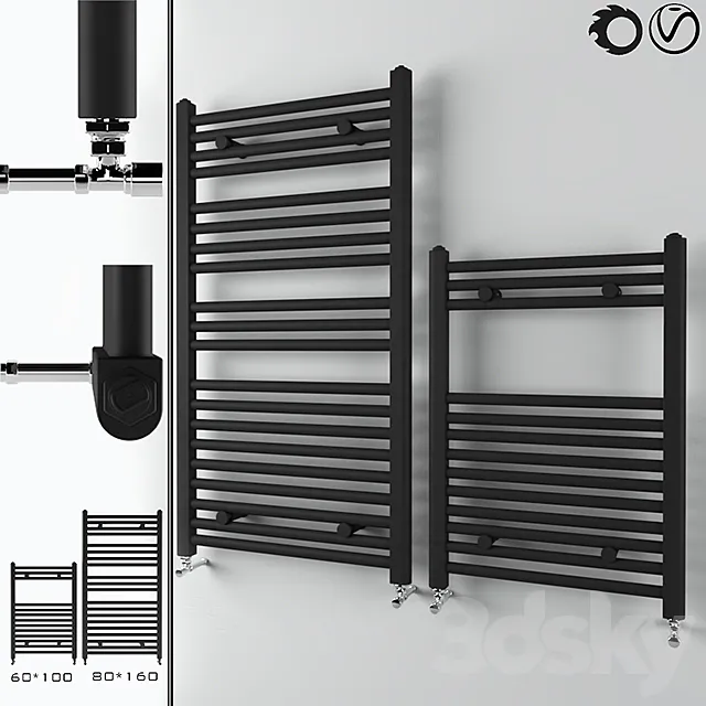 Black towel rail 3D Model Black towel rail 3D Model