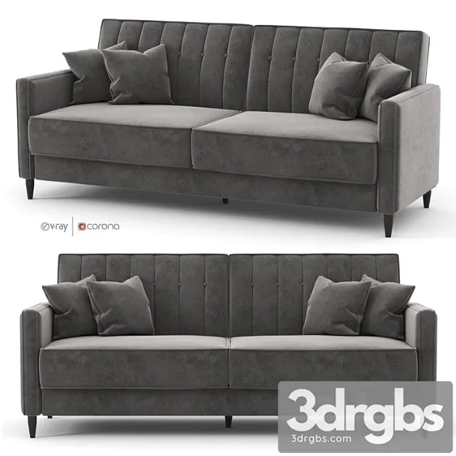 Black Velor Sofa Nia Sleeper by Willa Arlo Interiors 3D Model Download Black Velor Sofa Nia Sleeper by Willa Arlo Interiors 3D Model Download