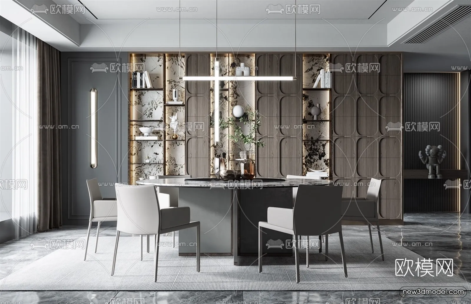 Black – White – Gray Colors Interior 3D Blocks – Dining Room 3D Scene – 137 – VRAY Black – White – Gray Colors Interior 3D Blocks – Dining Room 3D Scene – 137 – VRAY
