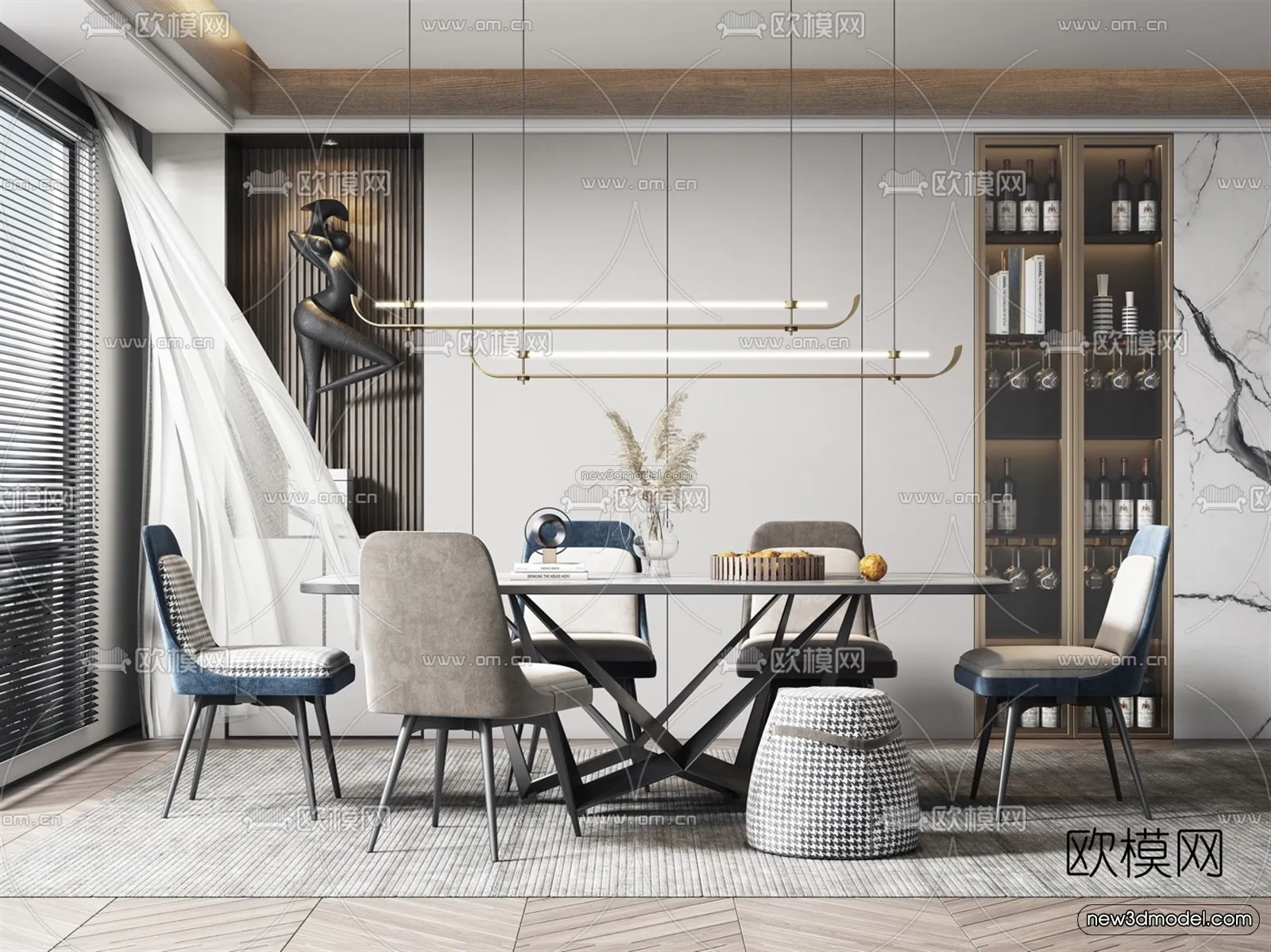 Black – White – Gray Colors Interior 3D Blocks – Dining Room 3D Scene – 139 – VRAY Black – White – Gray Colors Interior 3D Blocks – Dining Room 3D Scene – 139 – VRAY