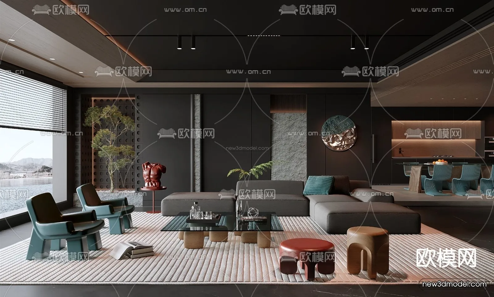 Black – White – Gray Colors Interior 3D Blocks – Living Room 3D Scene – 055 – CORONA Black – White – Gray Colors Interior 3D Blocks – Living Room 3D Scene – 055 – CORONA