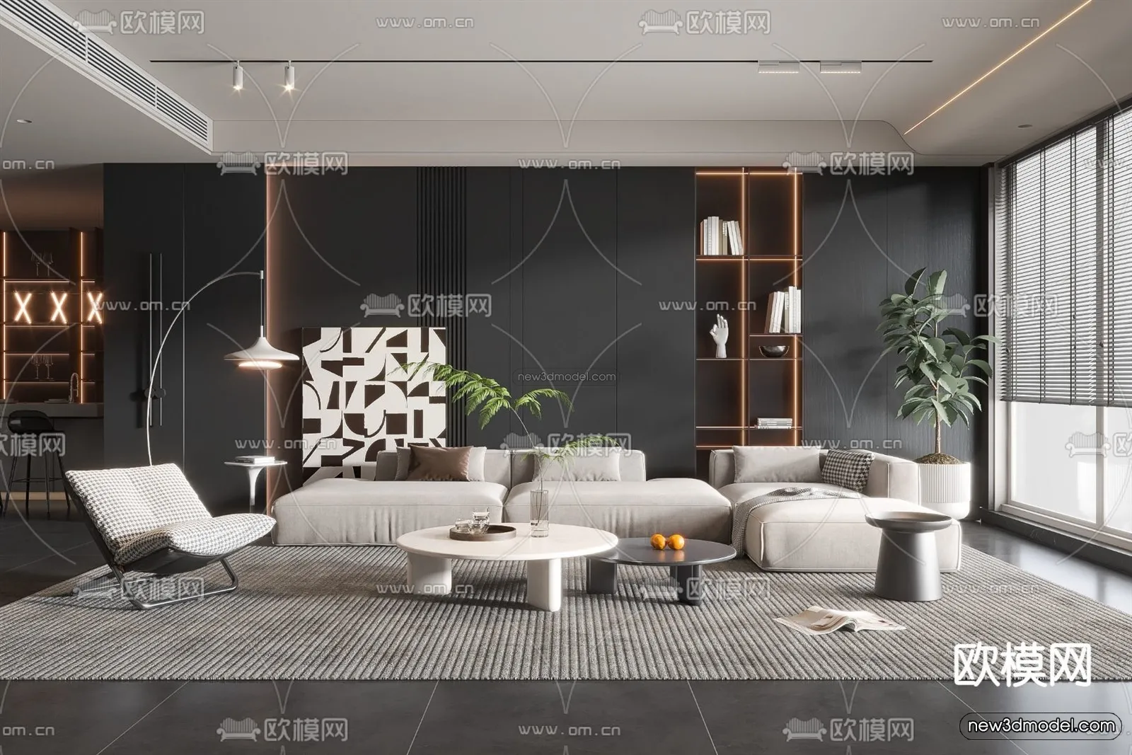 Black – White – Gray Colors Interior 3D Blocks – Living Room 3D Scene – 056 – VRAY Black – White – Gray Colors Interior 3D Blocks – Living Room 3D Scene – 056 – VRAY