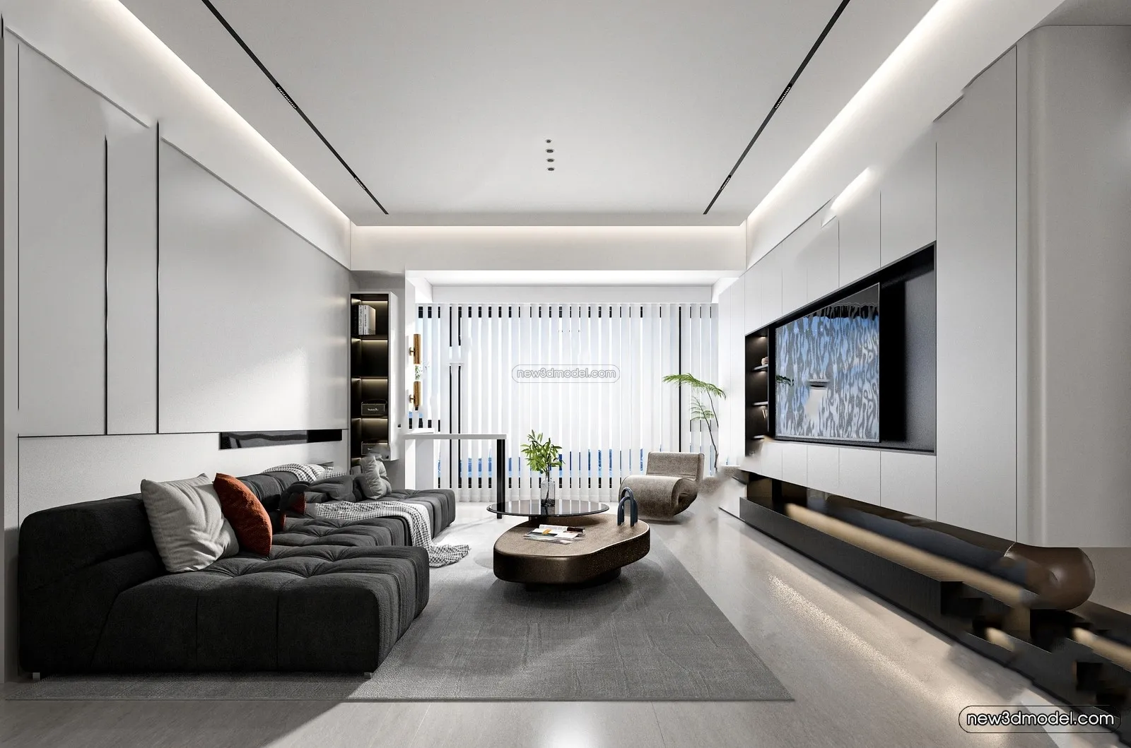 Black – White – Gray Colors Interior 3D Blocks – Living Room 3D Scene – 072 – VRAY Black – White – Gray Colors Interior 3D Blocks – Living Room 3D Scene – 072 – VRAY