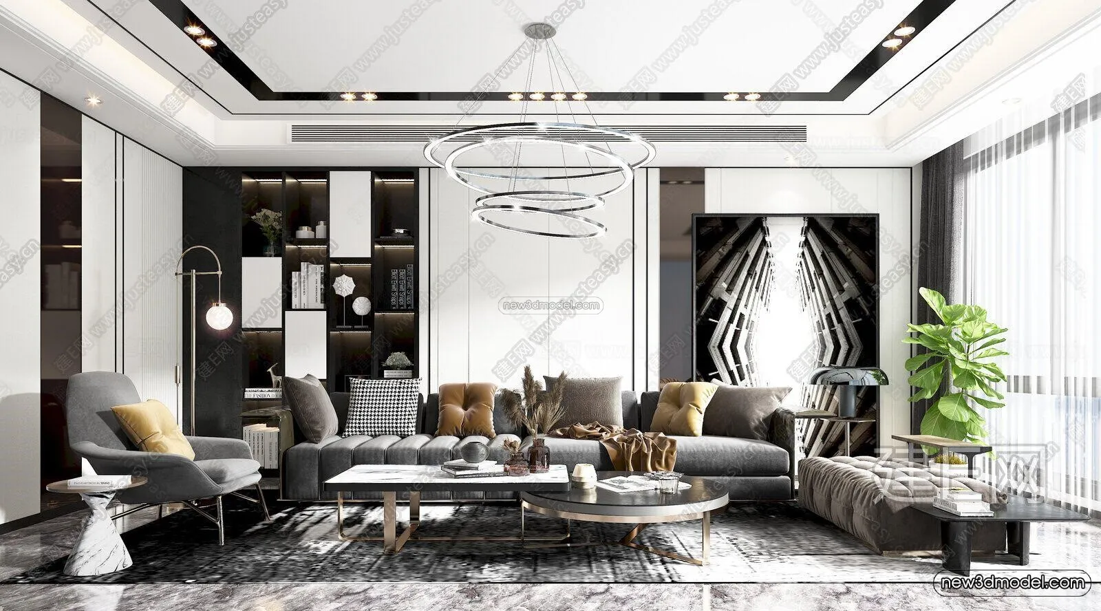 Black – White – Gray Colors Interior 3D Blocks – Living Room 3D Scene – 075 – VRAY Black – White – Gray Colors Interior 3D Blocks – Living Room 3D Scene – 075 – VRAY