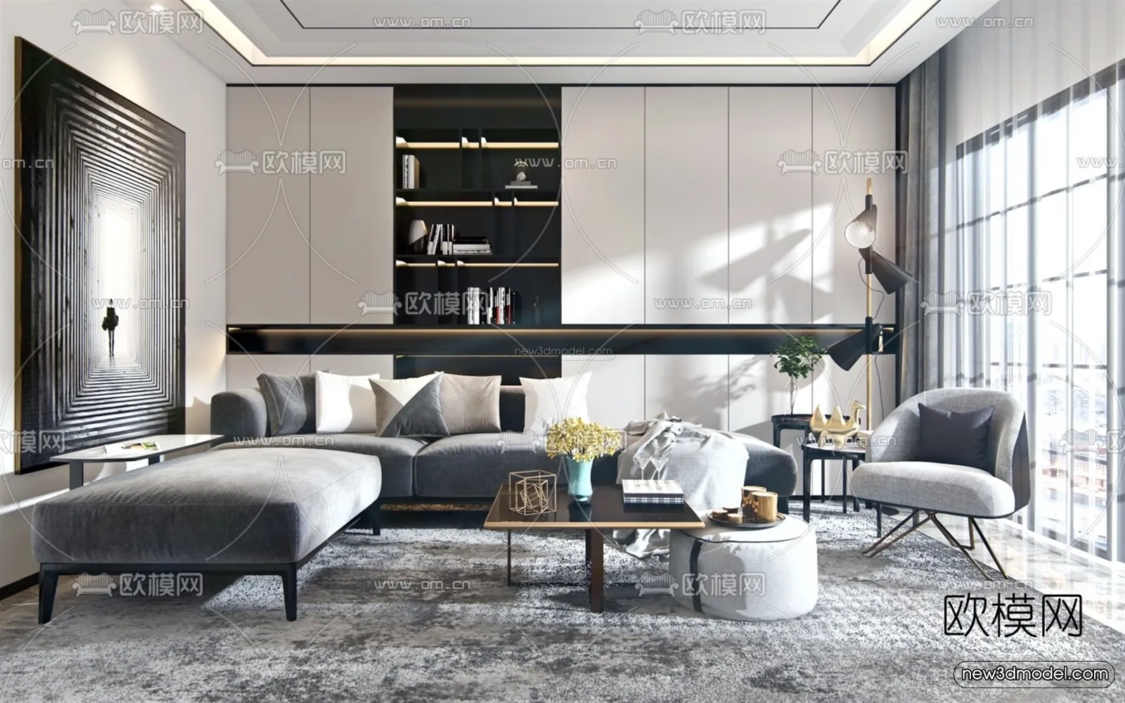 Black – White – Gray Colors Interior 3D Blocks – Living Room 3D Scene – 092 – VRAY Black – White – Gray Colors Interior 3D Blocks – Living Room 3D Scene – 092 – VRAY