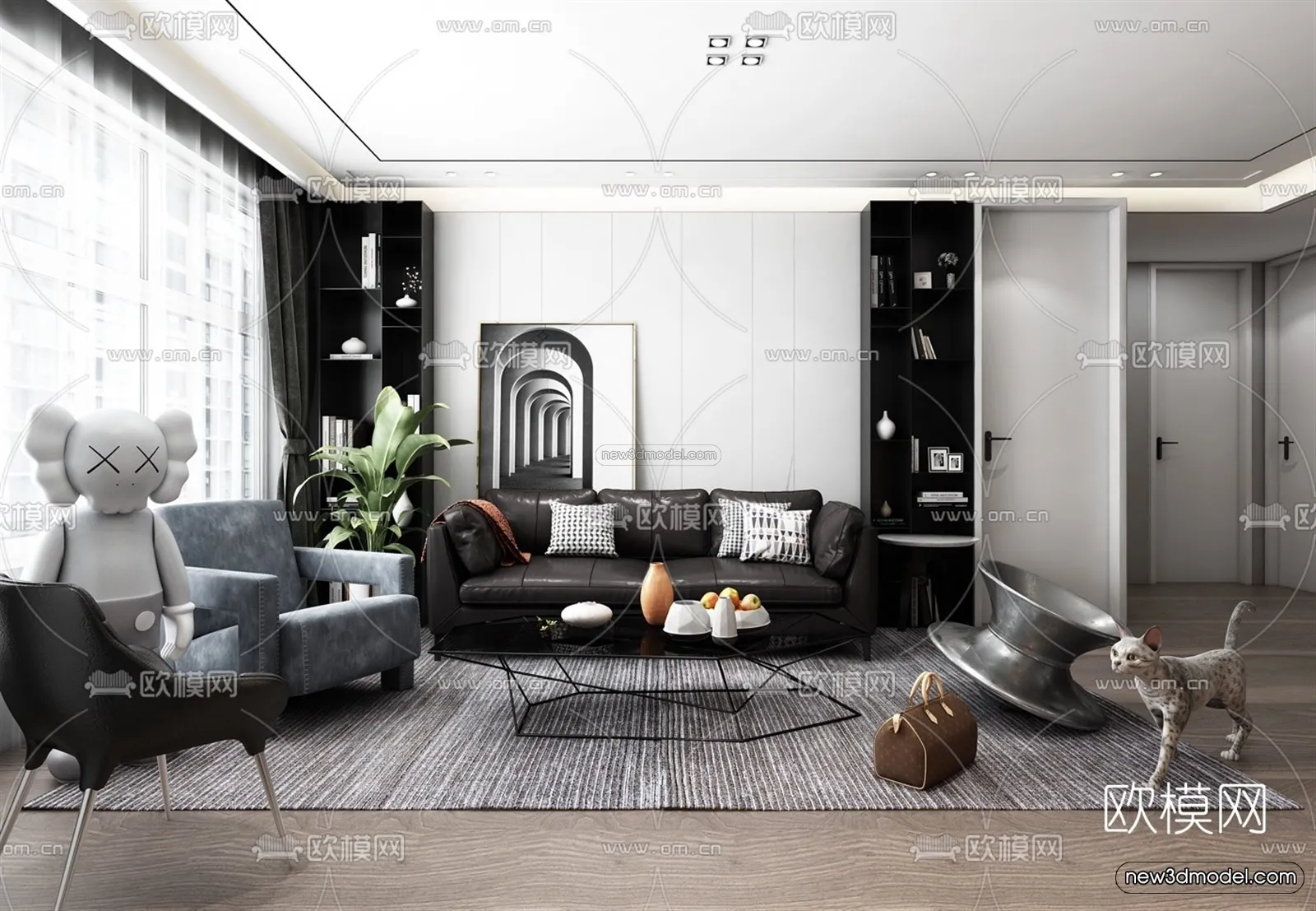 Black – White – Gray Colors Interior 3D Blocks – Living Room 3D Scene – 099 – VRAY Black – White – Gray Colors Interior 3D Blocks – Living Room 3D Scene – 099 – VRAY