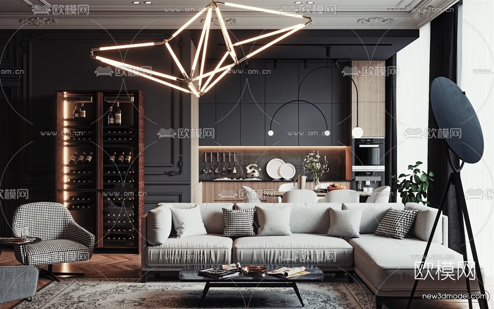 Black – White – Gray Colors Interior 3D Blocks – Living Room 3D Scene – 103 – VRAY Black – White – Gray Colors Interior 3D Blocks – Living Room 3D Scene – 103 – VRAY