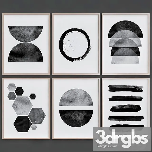 Black white wall art 3D Model Download Black white wall art 3D Model Download