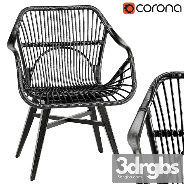 Black wood chair 2 3D Model Download