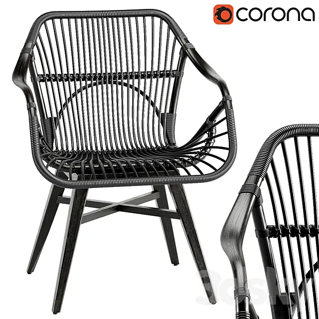 Black wood chair 3D Model Black wood chair 3D Model