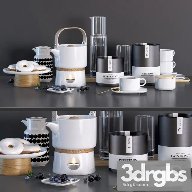 Blackberry Tea Set 3D Model Download