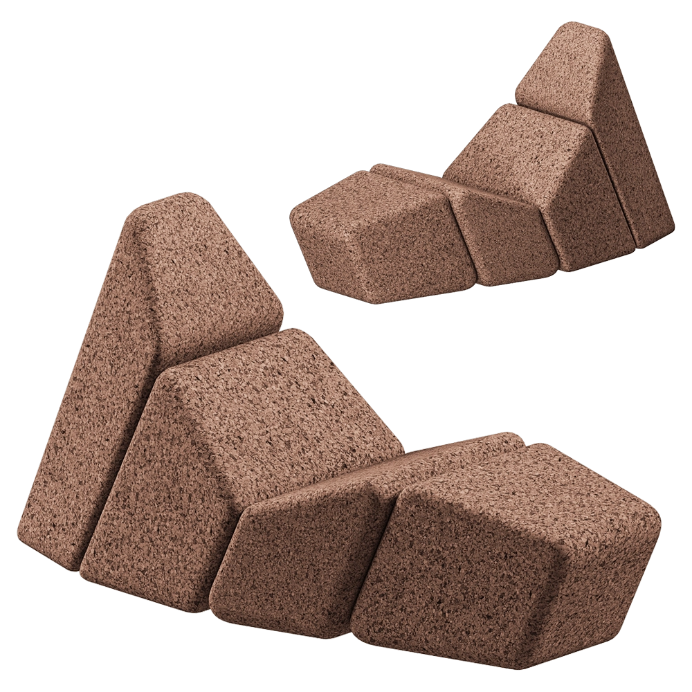 Blackcork – Chaise longue Cacao 3D Model Blackcork – Chaise longue Cacao 3D Model