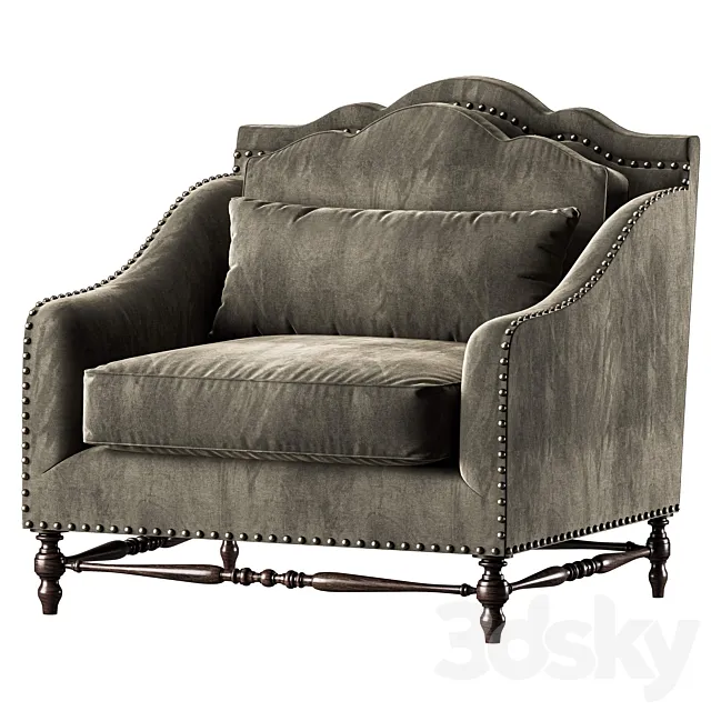blackwood americano armchair art 5489 3D Model