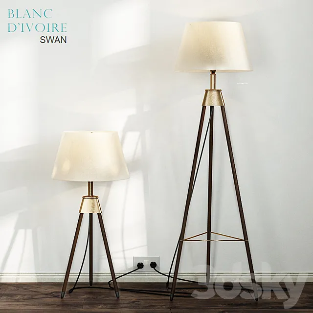 Blanc Divoire TRIPOD lamp. 2 versions 3DModel Blanc Divoire TRIPOD lamp. 2 versions 3DModel