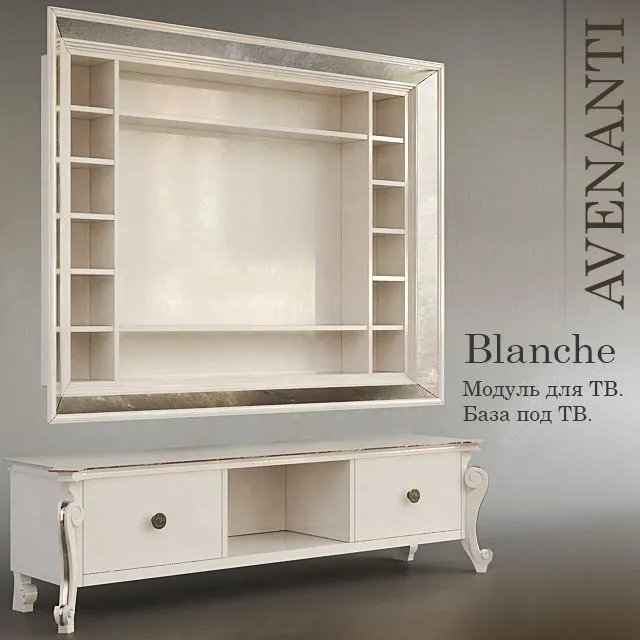 Blanche Avenanti. Hinged module and cabinet for TV 3D Model