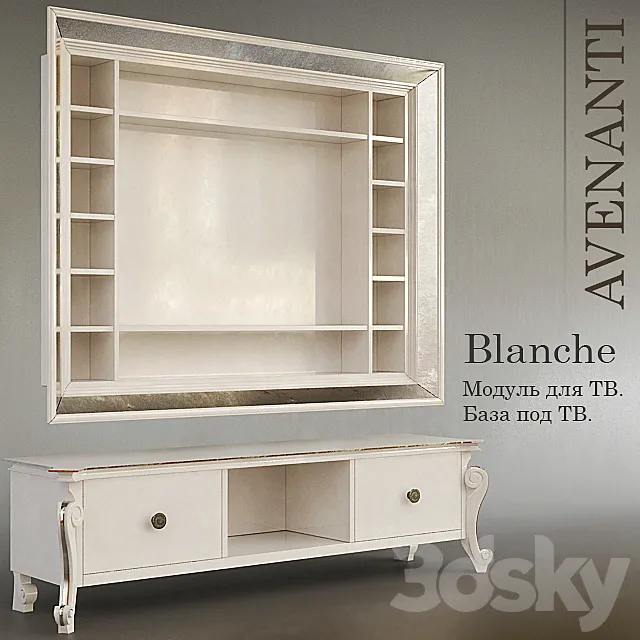 Blanche Avenanti. Hinged module and cabinet for TV 3DModel