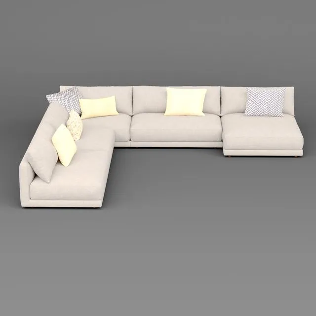 Blanche Katarina Corner Couch Sofa N2 3D Model Blanche Katarina Corner Couch Sofa N2 3D Model