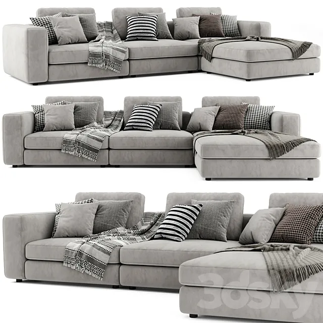 Blanche soho chaise longue sofa 3D Model Blanche soho chaise longue sofa 3D Model