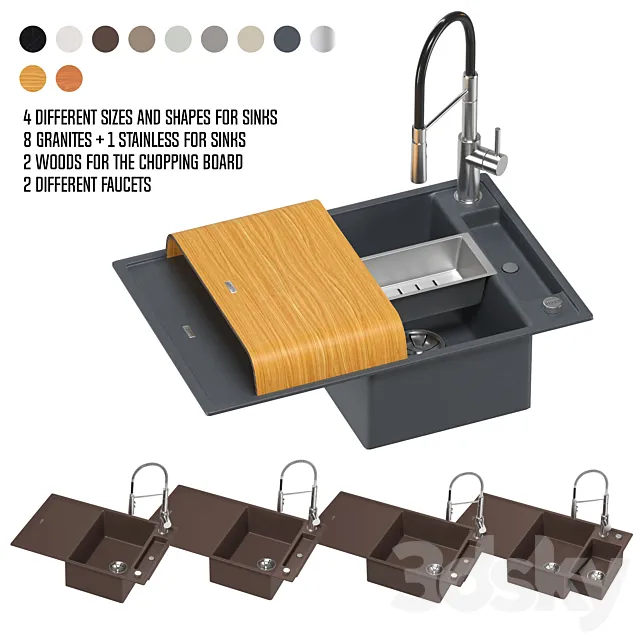 BLANCO AXIA sink set 1 3D Model BLANCO AXIA sink set 1 3D Model