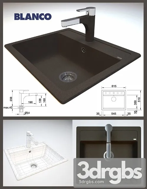 Blanco Dalago 6 Tap Blanco Pylos S 3D Model Download