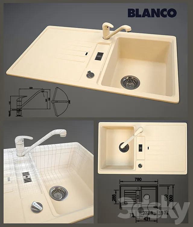 Blanco Silgranit Daras + Blanco Lexa 45S 3DModel