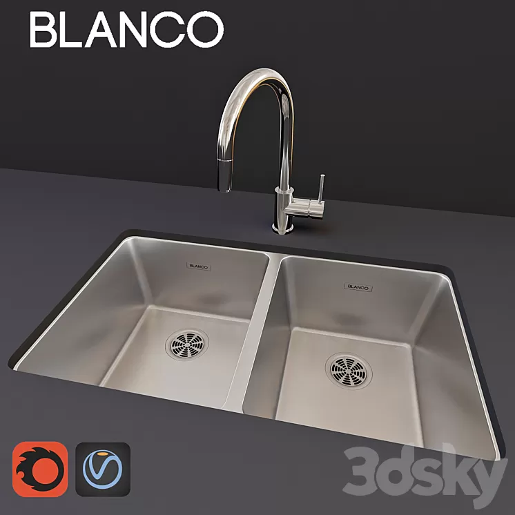 BLANCO Spirit-S + BLANCO ANDANO 340 340-IF 3D Model BLANCO Spirit-S + BLANCO ANDANO 340 340-IF 3D Model