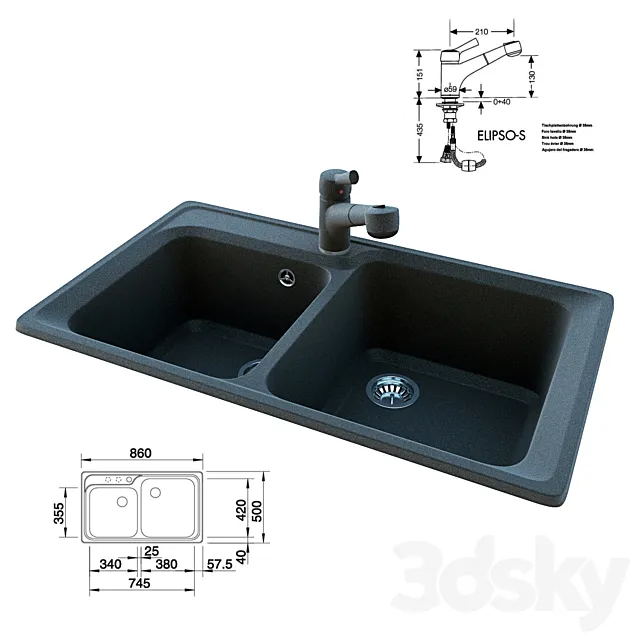 Blanco_Classic_8_ + Elipso_S 3DModel Blanco_Classic_8_ + Elipso_S 3DModel