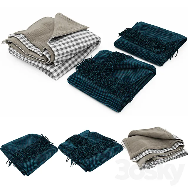 Blanket collection 04 3D Model Blanket collection 04 3D Model