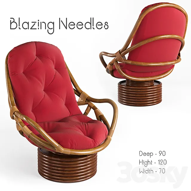 Blazing Needles Chair Cushion 3D Model