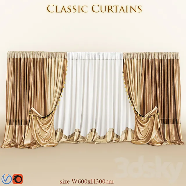 Blind classic (curtain classik) 3D Model