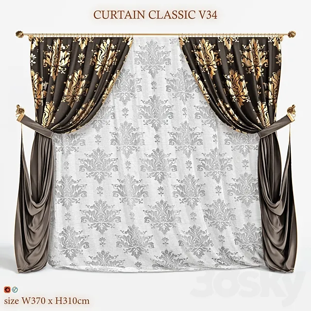 Blind classic V34 CURTAIN CLASSIC 3DModel