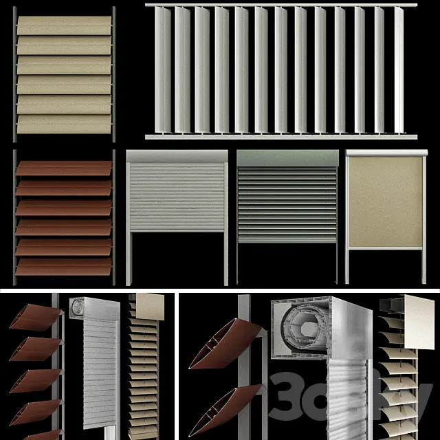 Blinds and shutters for windows and doors 3DModel