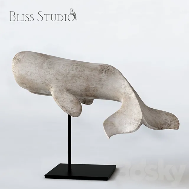 Bliss Studio White Whale on Stand 3D Model Bliss Studio White Whale on Stand 3D Model