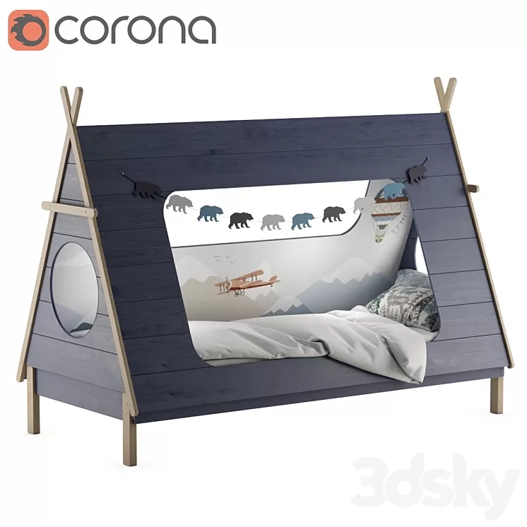 Bln Kids Tipi | Bed – hut 3D Model