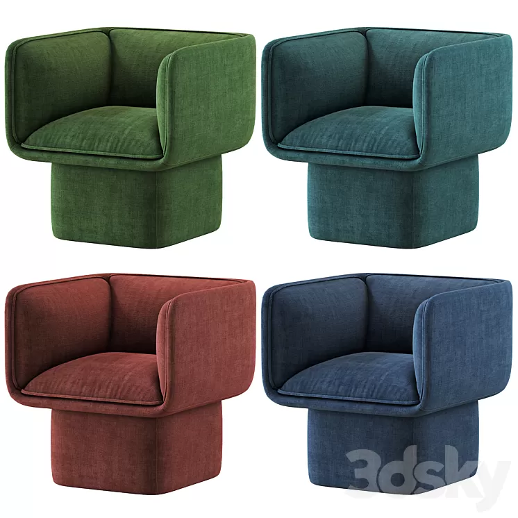 BLOCK ARMCHAIR by Missana 3D Model BLOCK ARMCHAIR by Missana 3D Model